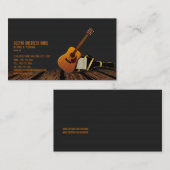 Carte de visite noir élégant moderne de guitare de (Devant / Derrière)