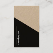 Carte De Visite Noir élégant moderne de papier d'emballage de ton (Dos)