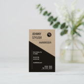 Carte De Visite Noir élégant moderne de papier d'emballage de ton (Debout devant)