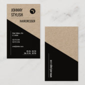 Carte De Visite Noir élégant moderne de papier d'emballage de ton (Devant / Derrière)