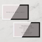 Carte De Visite Noir élégant moderne diagonal de perle de fente (Devant / Derrière)