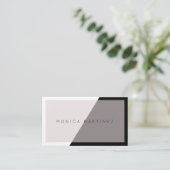 Carte De Visite Noir élégant moderne diagonal de perle de fente (Debout devant)