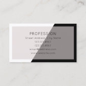 Carte De Visite Noir élégant moderne diagonal de perle de fente (Dos)