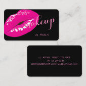 Carte De Visite Noir élégant moderne, Lèvres (Devant / Derrière)