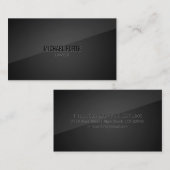 Carte de visite noir élégant moderne lisse (Devant / Derrière)