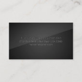 Carte de visite noir élégant moderne lisse (Dos)