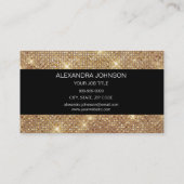 Carte De Visite Noir Élégant Or Sparkly Même Planner (Dos)