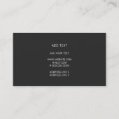 Carte de visite - noir en bois de plancher (Dos)