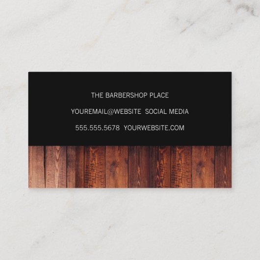 Carte De Visite Noir en bois rustique (Dos)