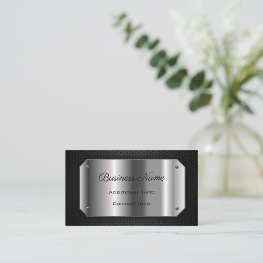 Carte De Visite Noir Et Acier (Debout devant)