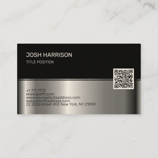 Carte De Visite Noir Et Argent (Dos)