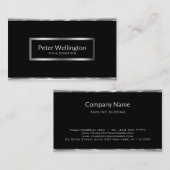 Carte De Visite Noir Et Argent (Devant / Derrière)