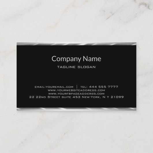 Carte De Visite Noir Et Argent (Dos)