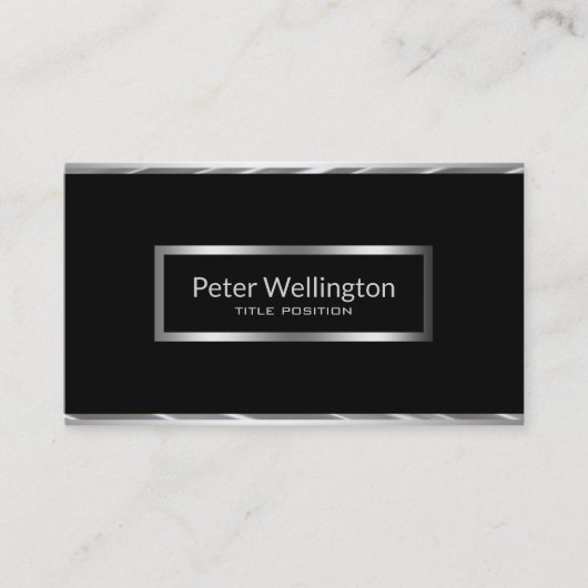 Carte De Visite Noir Et Argent (Devant)