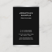 Carte De Visite Noir Et Argent Professionnel Élégant Moderne (Dos)