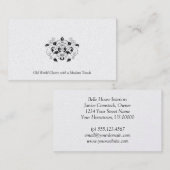 Carte de visite noir et argenté de platine (Devant / Derrière)