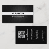 Carte de visite noir et argenté élégant de la (Devant / Derrière)