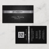 Carte de visite noir et argenté professionnel (Devant / Derrière)