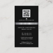 Carte de visite noir et argenté professionnel (Dos)