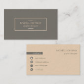 Carte de visite Noir Et Beige (Devant / Derrière)
