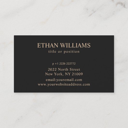 Carte de visite Noir Et Beige (Dos)