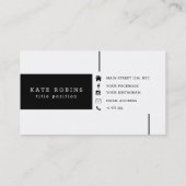 Carte De Visite Noir Et Blanc (Dos)