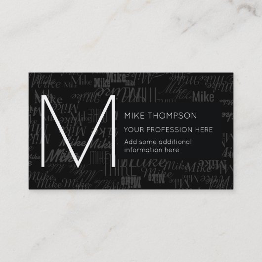 Carte De Visite noir et blanc (Devant)