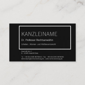 Carte De Visite noir et blanc