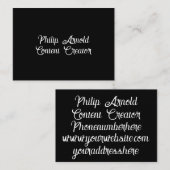 Carte de visite noir et blanc (Devant / Derrière)