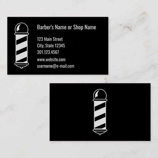 Carte de visite noir et blanc (Devant / Derrière)