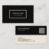 Carte de visite noir et blanc (Devant / Derrière)