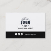 Carte De Visite Noir et blanc ajouter votre code QR (Dos)