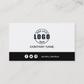 Carte De Visite Noir et blanc ajouter votre code QR standard (Dos)