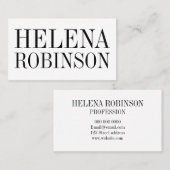 Carte de visite noir et blanc audacieux (Devant / Derrière)