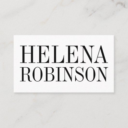 Carte de visite noir et blanc audacieux (Devant)