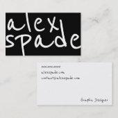 Carte de visite noir et blanc audacieux de (Devant / Derrière)