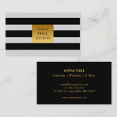 Carte de visite noir et blanc avec accents Faux Go (Devant / Derrière)