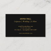 Carte de visite noir et blanc avec accents Faux Go (Dos)