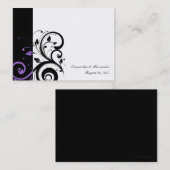 Carte De Visite Noir et blanc avec accentuation de la spirale viol (Devant / Derrière)