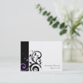 Carte De Visite Noir et blanc avec accentuation de la spirale viol (Debout devant)