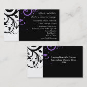 Carte De Visite Noir et blanc avec accentuation de la spirale viol (Devant / Derrière)