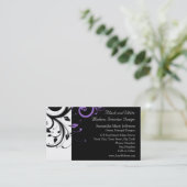 Carte De Visite Noir et blanc avec accentuation de la spirale viol (Debout devant)