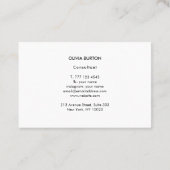 Carte de visite noir et blanc. Carte de visite sim (Dos)