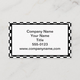 Carte De Visite Noir et blanc Checkered