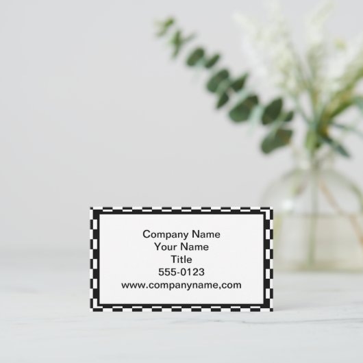 Carte De Visite Noir et blanc Checkered (Debout devant)