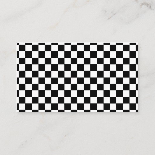 Carte De Visite Noir et blanc Checkered (Dos)