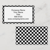 Carte De Visite Noir et blanc Checkered (Devant / Derrière)