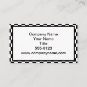 Carte De Visite Noir et blanc Checkered (Devant)