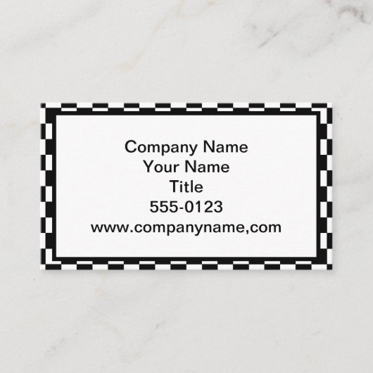 Carte De Visite Noir et blanc Checkered (Devant)