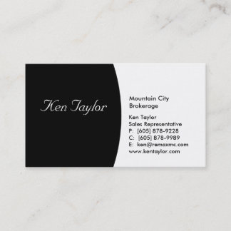 Carte de visite noir et blanc chic rond